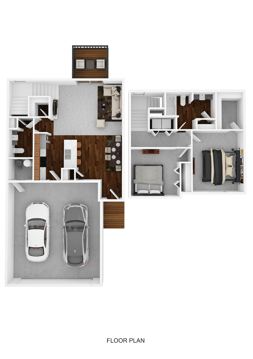 Townhome Style 2 Bedroom 2 Bathroom